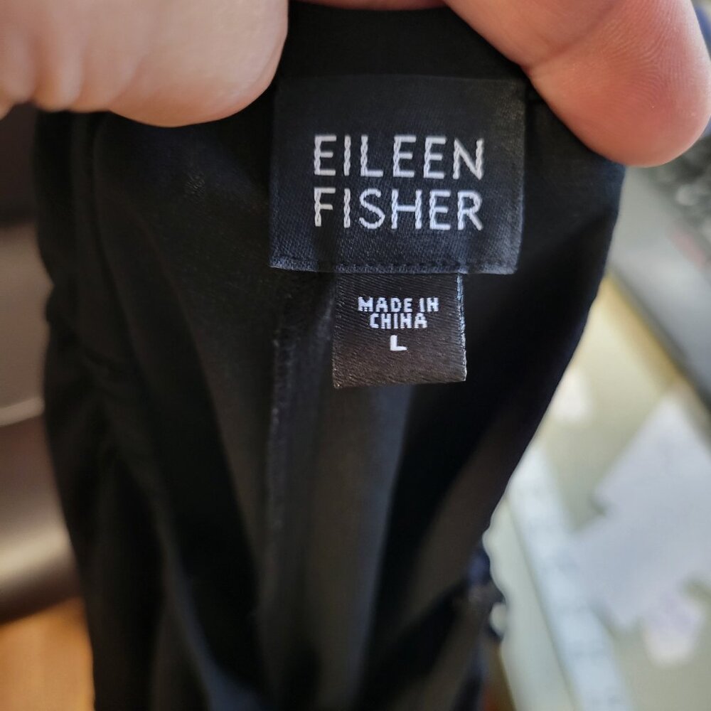Eileen Fisher Black Silk Palazzo Pants Size L - Picture 5 of 5
